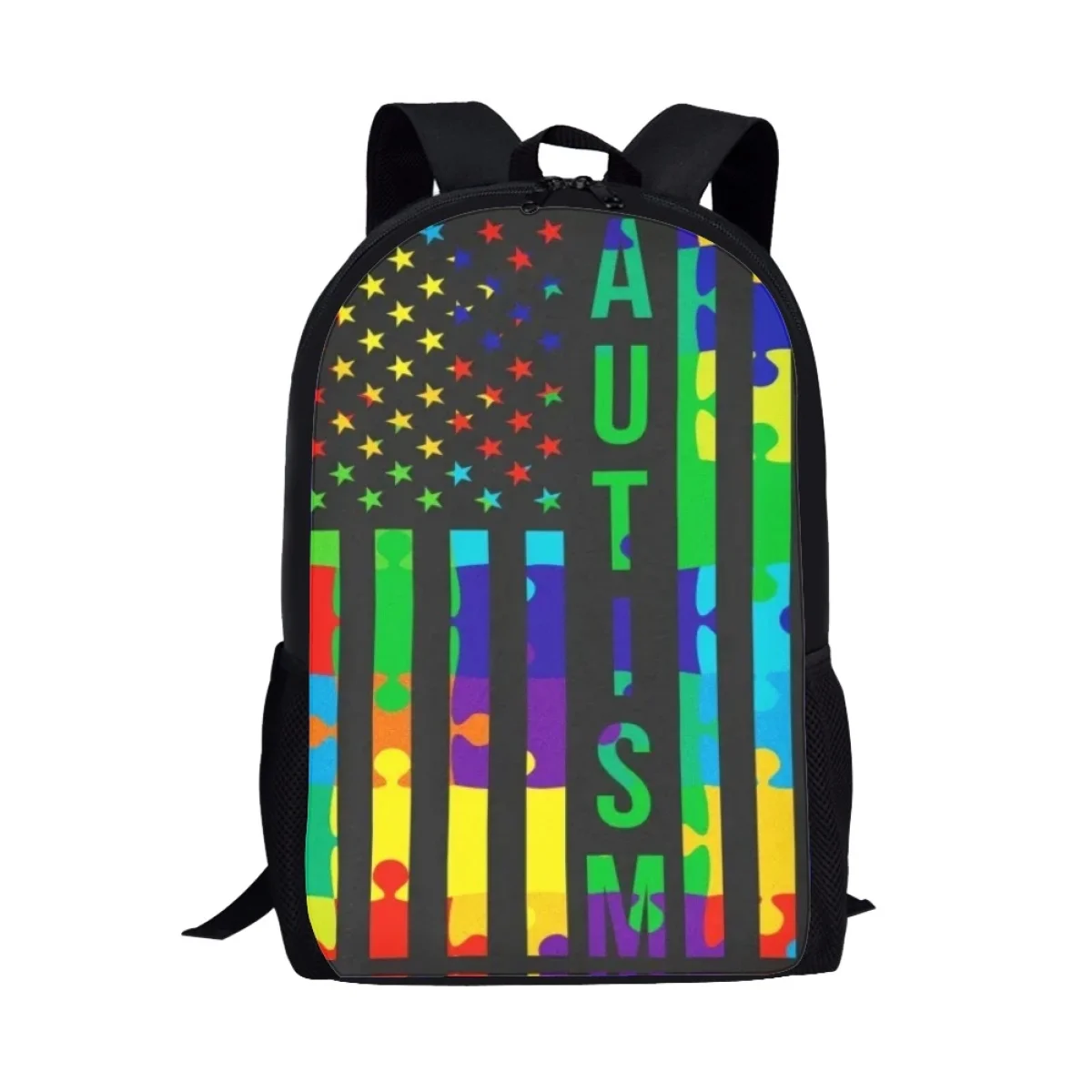 Personalizado Multi-Color Padrão Mochilas, Mochila de grande capacidade, adequado para alunos primários e médios, Mochilas de viagem