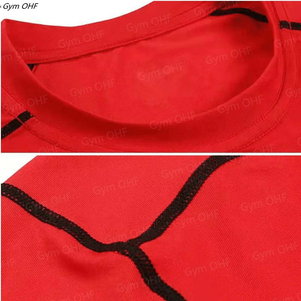New Men's Short Sleeved T-shirt Compressed Quick Drying Breathable Training Tees Fitness Jujitsu Rashguard Top Gym Sport Shirts