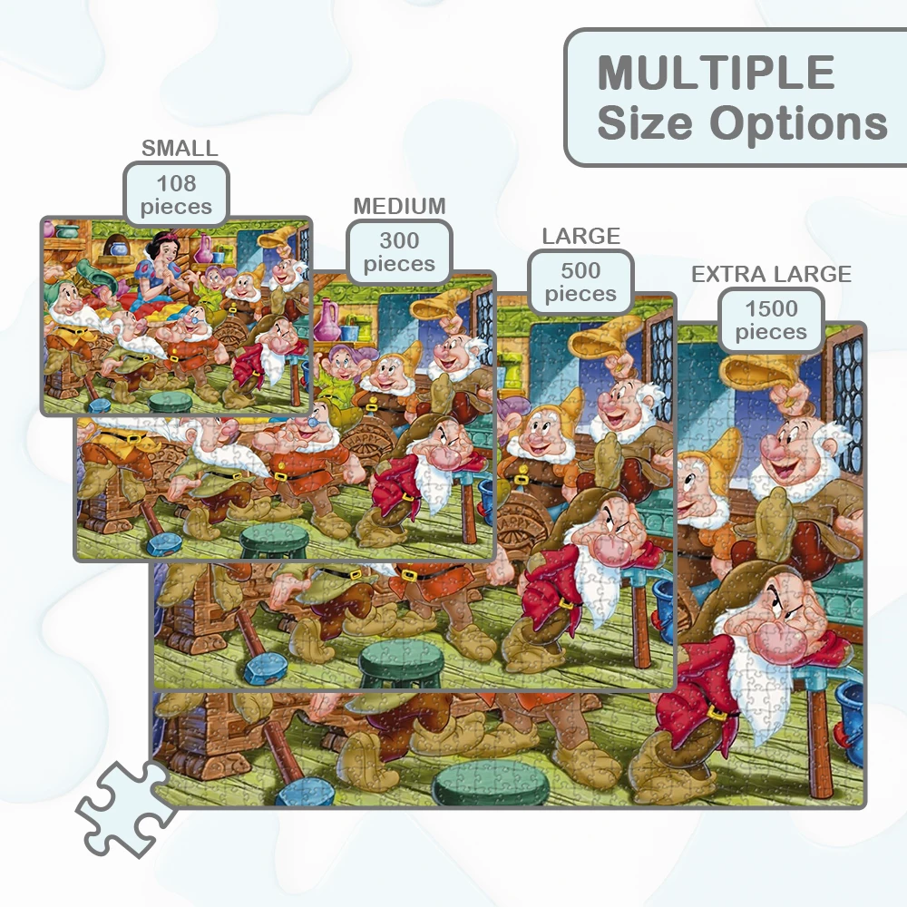 Branca de neve e os sete anões quebra-cabeça disney personagens dos desenhos animados grande adulto jigsaw clássico anime diy grande jogo de quebra-cabeça adultos