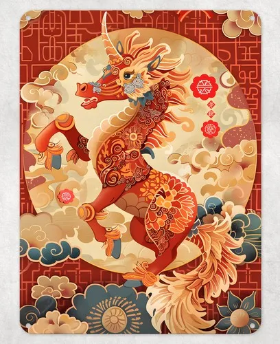 Horse Chinese New Year Metal Poster Wall Tin Sign Man Cave Shed Home Plaque --Tin Sign