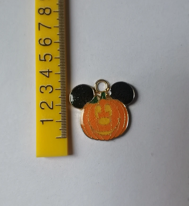 

10 шт., кулон в виде тыквы с Микки и Минни, металлические эмалированные серьги-подвески, брелок «сделай сам», ожерелье, браслет, ювелирные аксессуары ручной работы