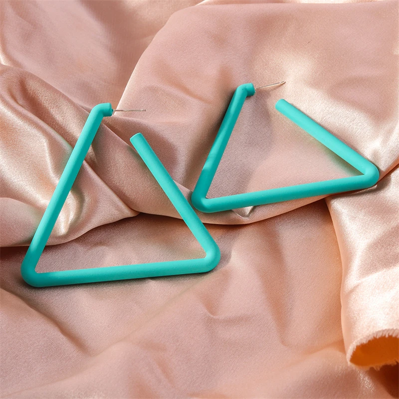 Fashion Personality Hollow Triangle Hoop Earrings for Women Girls Festival Holiday Jewelry Gifts