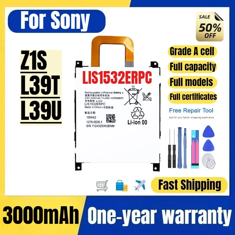 LIS1532ERPC for Sony Z1S/L39T/L39U Mobile Phone Battery High Quality High Capacity Replacement Bateria Grade A Cell with Tools