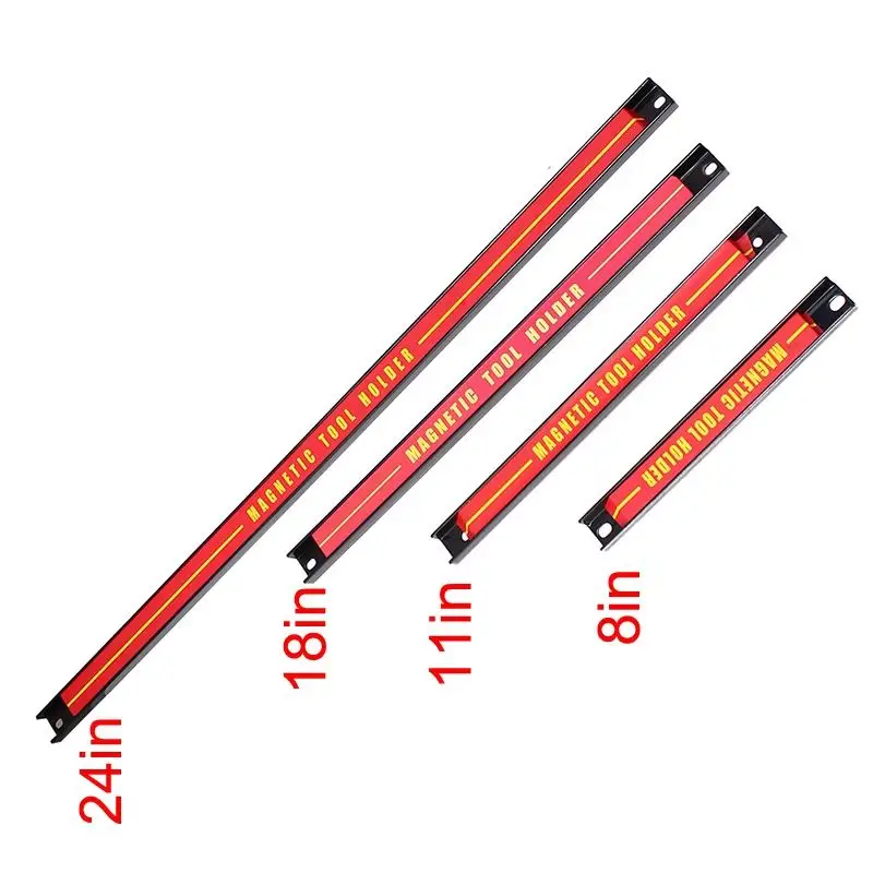 

8‘’11" 18" 24" Magnetic Tool Holder Bar Organizer Storage Rack Knife Wrench Pliers hand Tool Storage Heavy duty with Screws