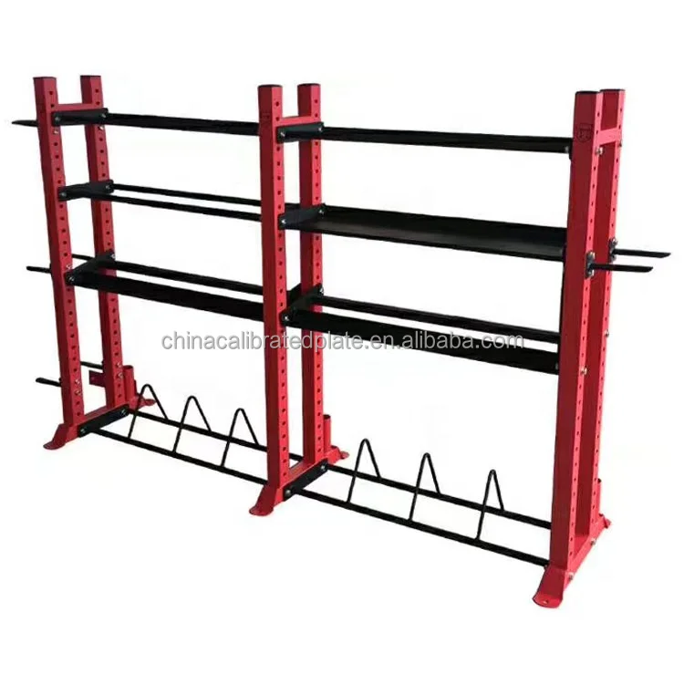 

Factory Supply Weight Plate Storage Rack Gym Home Use Multifunctional Barbell Rubber Bumper Plates Storage Rack