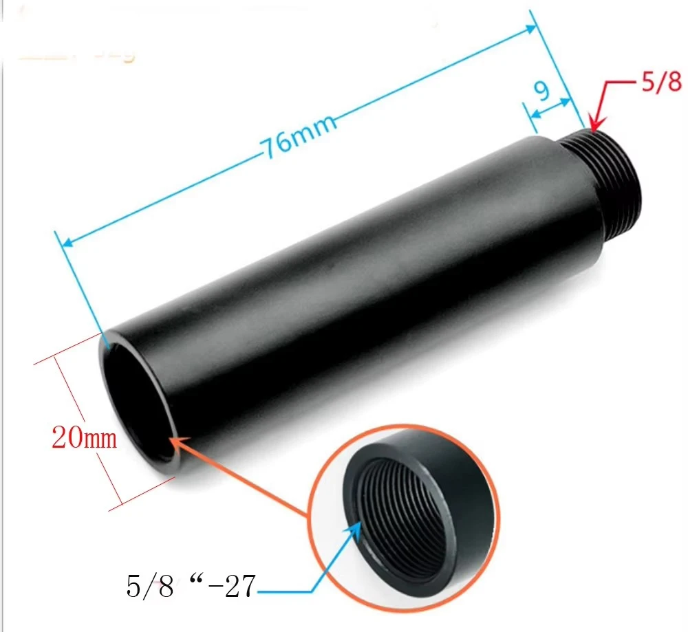 Micro-tige en aluminium de 3 pouces avec 5/8 "femelle à filetage mâle 5/8" 3/8 "1/4", trépied de caméra à montage sur micro, 5/8-27 3/8-16 1/4