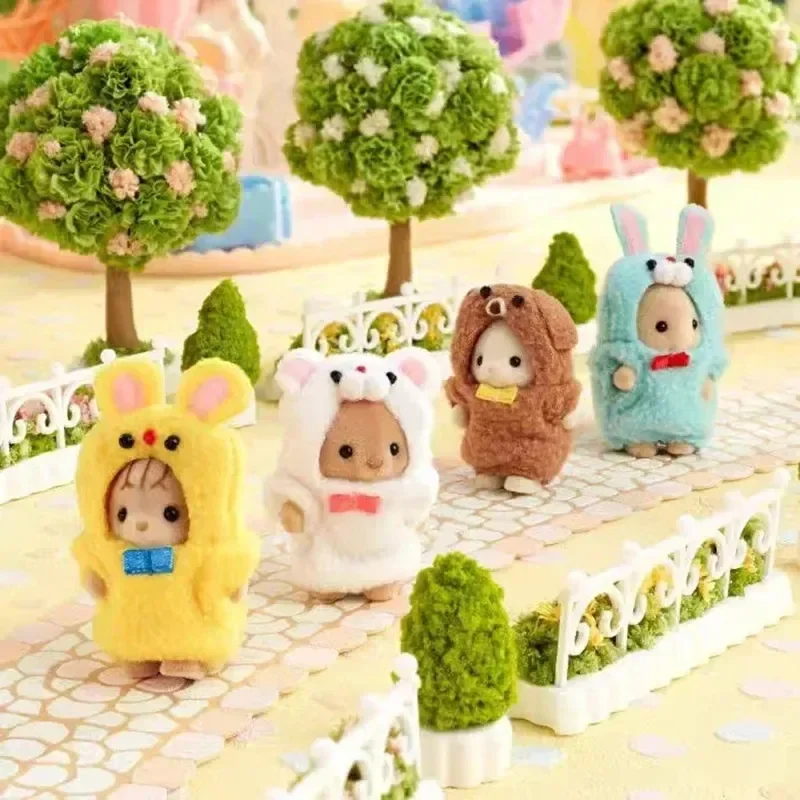 

Genuine Japan Forest Families Kawaii Rainbow Unicorn Dress Up Doll Cute Anime Figrues Room Ornament Flocking Toys Gifts