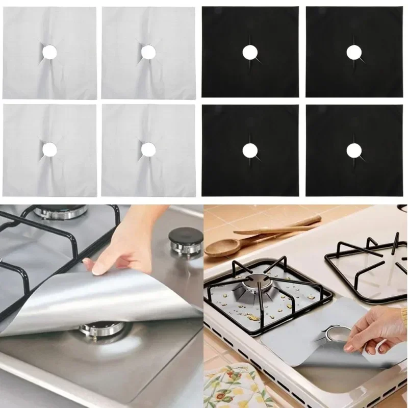 1/4pcs Gas Stove Protector Cooker Cover Liner Clean Mat Pad Kitchen Gas Stove Stovetop Protector Kitchen Accessories