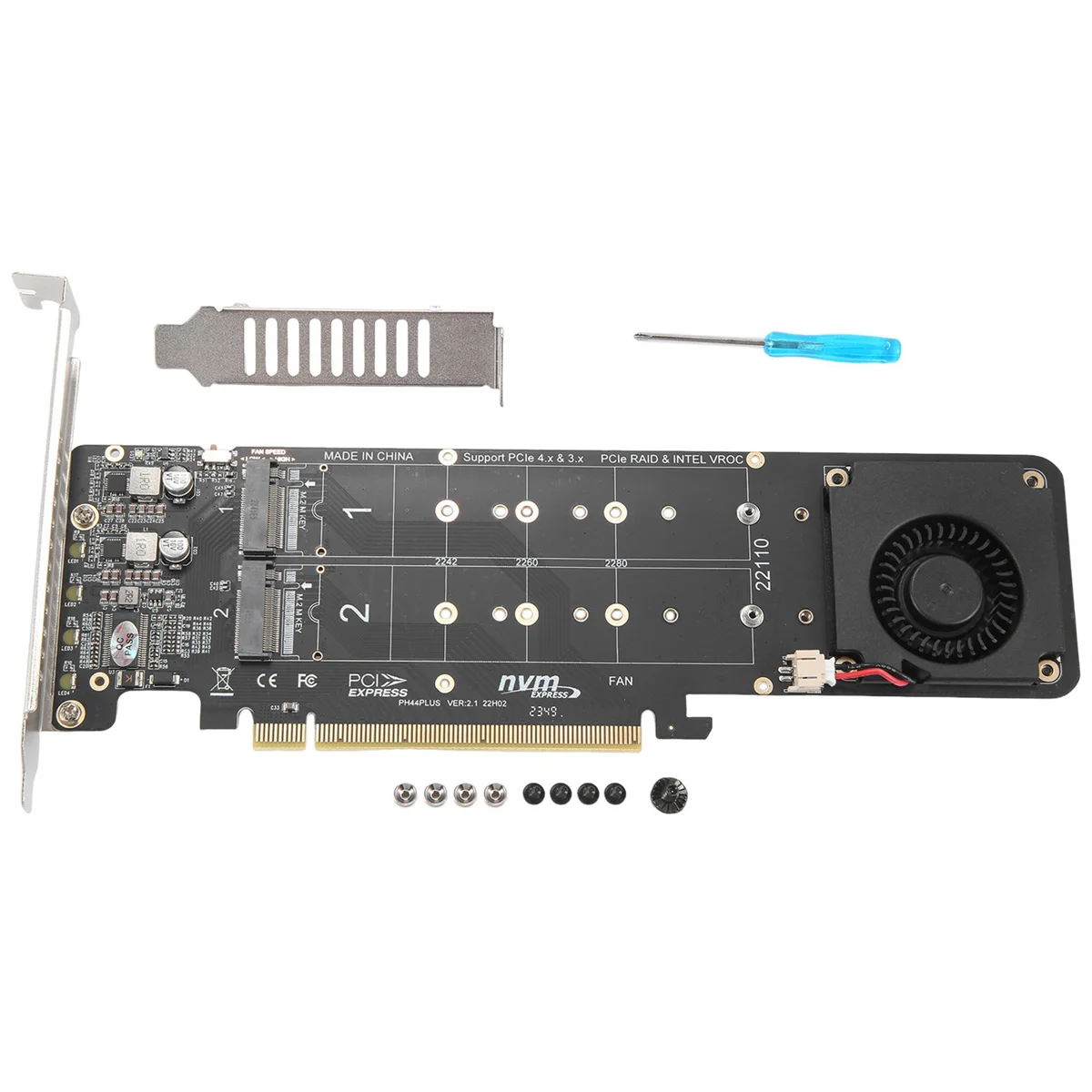 Karta adaptera PCIeX16 do M.2 M-Key NVMEx4SSD Adapter rozszerzeń macierzy Rozgałęźnik Karta serwera 2U