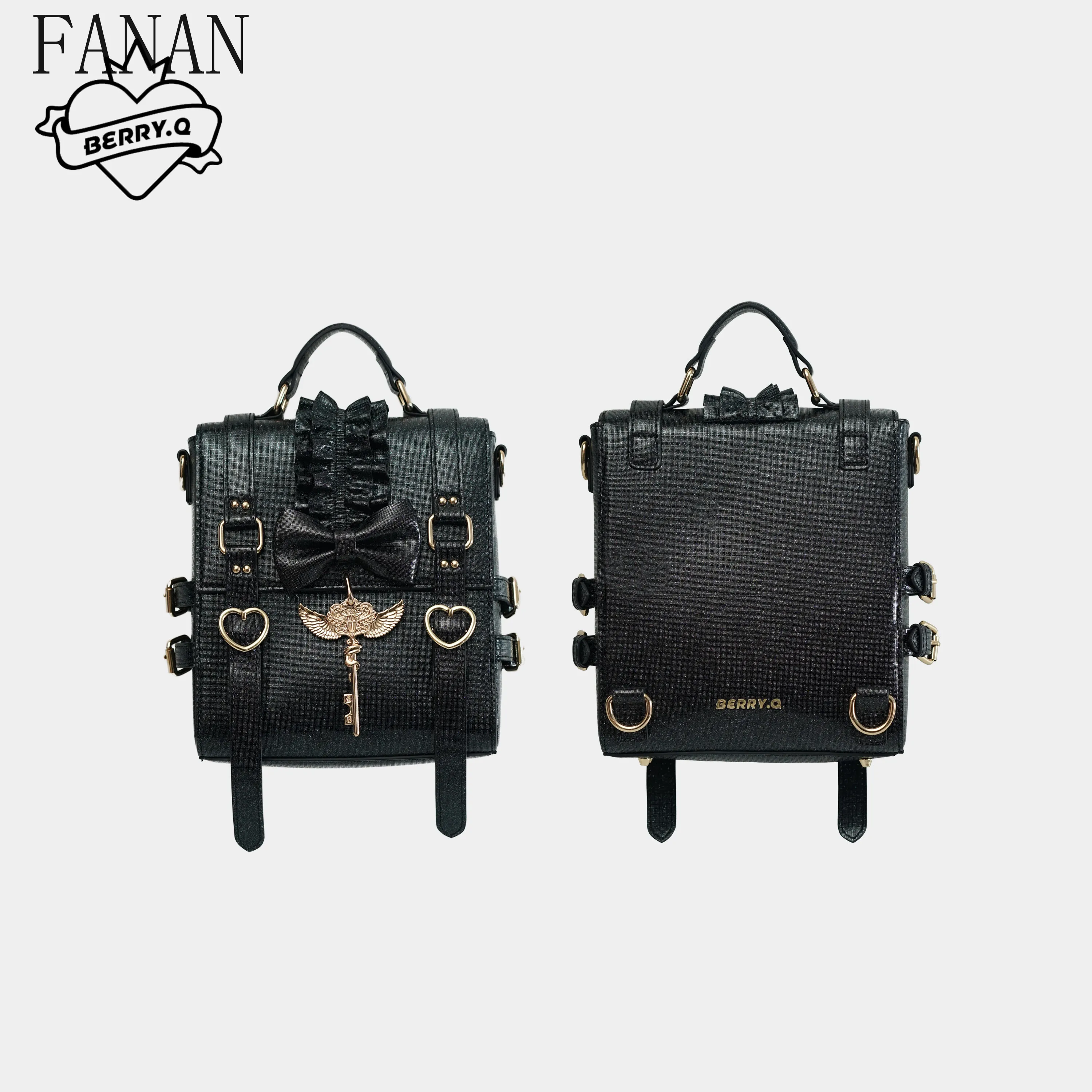 Original Women's Handbags Double Shoulder Crossbody Bags for Women Pearlescent Girl Sweet Lolita Style Small School Bag