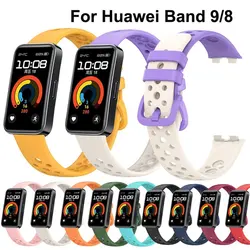 Breathable Silicone Strap For Huawei Band 9 Smartwatch Bracelet Correa Sport Watchband For Huawei Band 8 9 Wristband Accessories