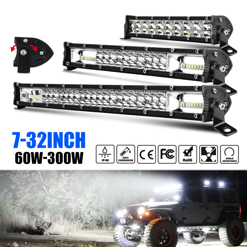 

HAOLIDE 2-Rows 12D Barra Led 4x4 Offroad 52" 80000LM Led Light Bar Combo for Car SUV 4WD Tractor Pickup LED Work Light 12V 24V