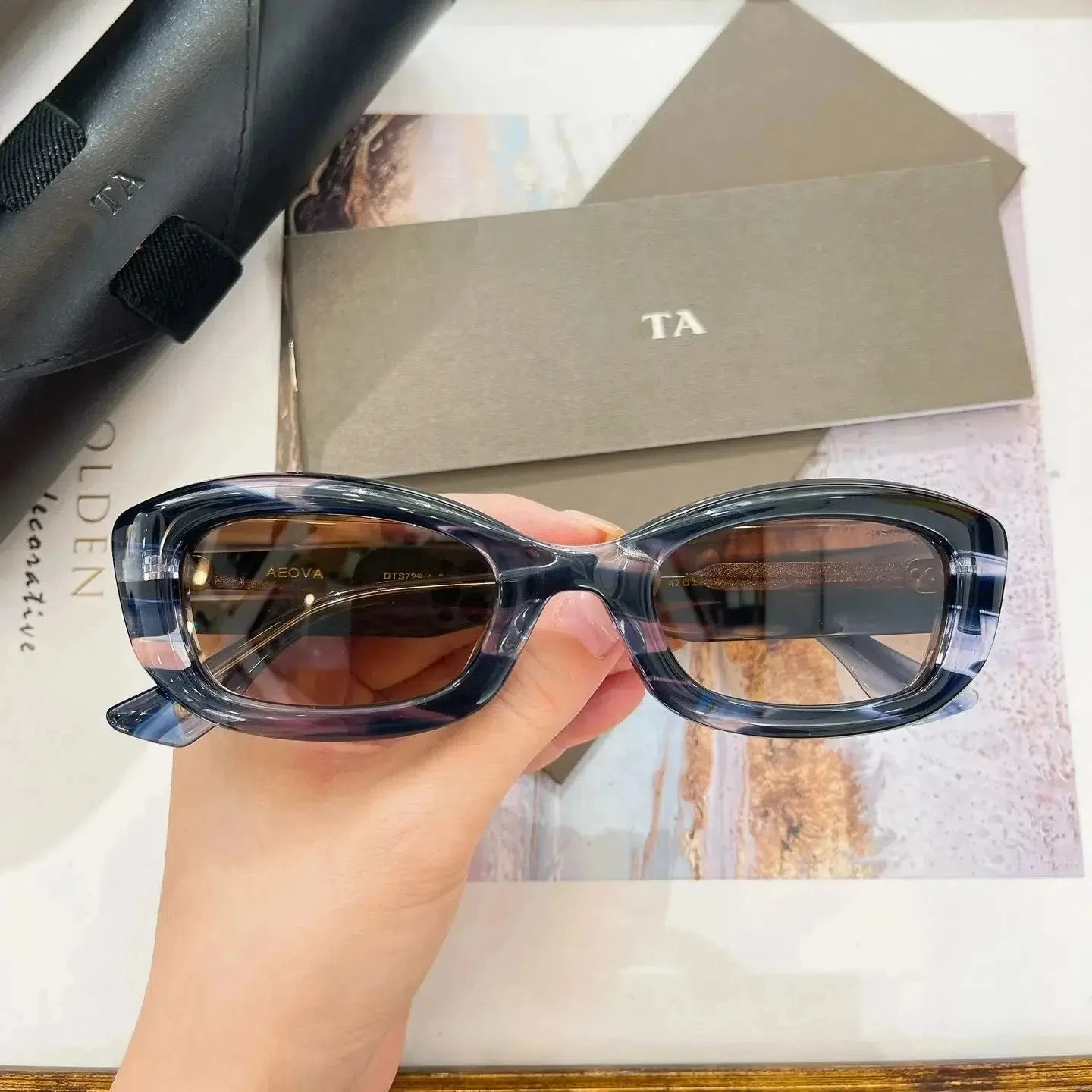 

Original Factory For DIYTA DT AEOVA DTS729-A With Brand Box Retro Acetate Frame Gradient Driving Anti-Glare Men Women Sunglasses