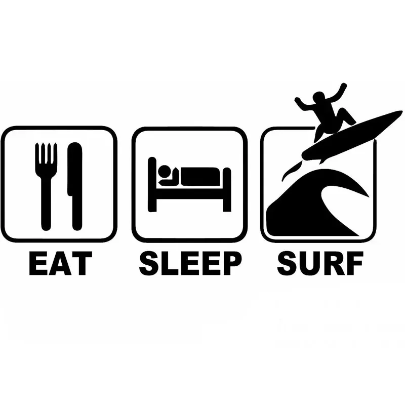 

Car Sticker Eat Sleep Surfing Car Window JDM Funny Decoration Personality Fashion Car Sticker PVC Cover Scratches, 18cm*9cm