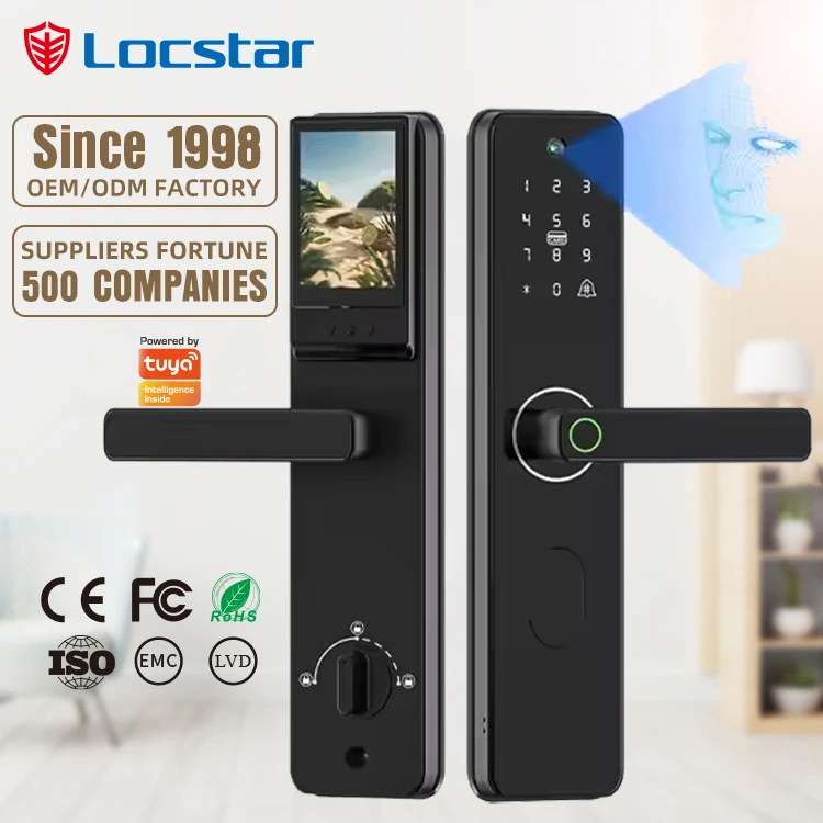 Cerradura Inteligente Para Puerta Fingerprint Fechadura Password Digital Tuya Wifi Video Smart Door Lock With Camera