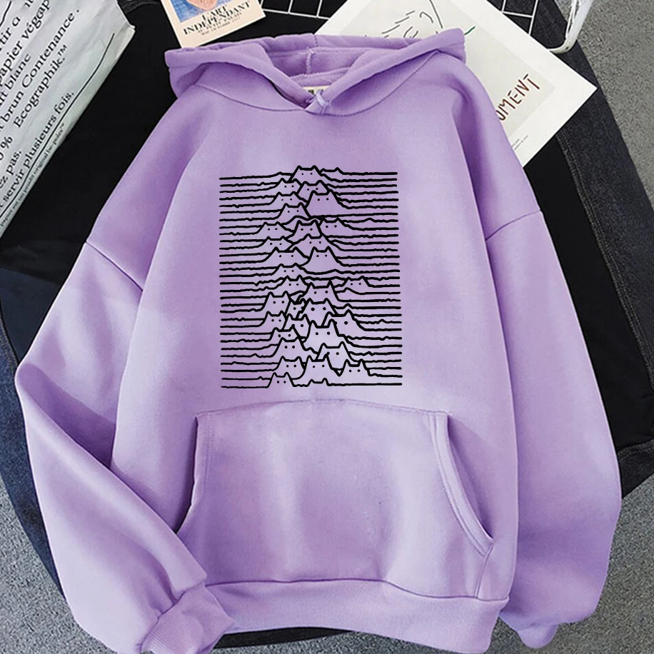 

Cat Mountain Cartoon Fashion Men Women Hoodies Winter Travel Mountain River Cat Unisex Top Simple Long Sleeves Couple Clothing