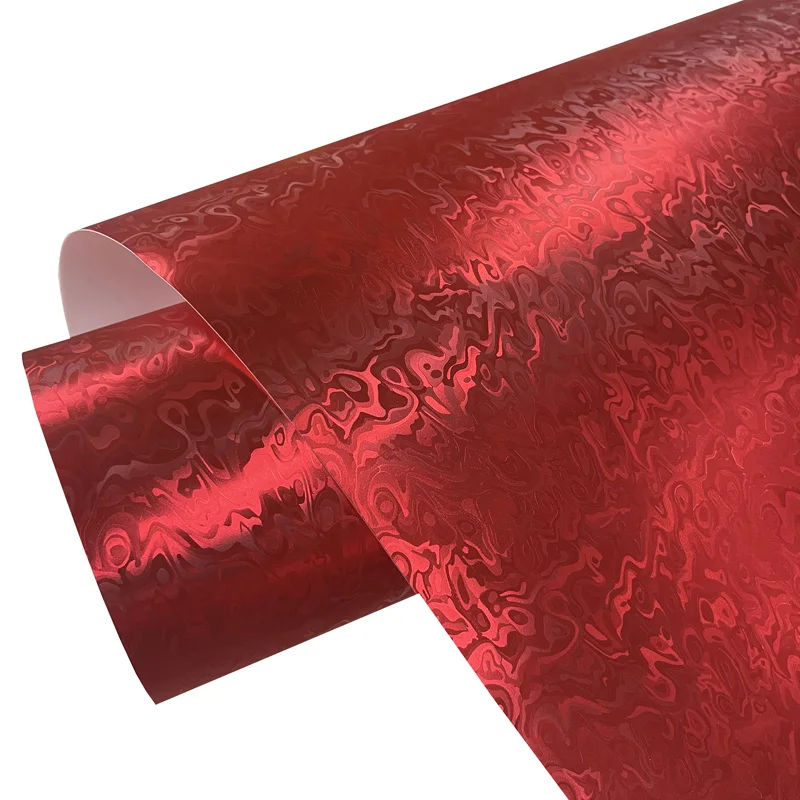 Premium PET 3D Cosmic Ghost Strukturierte rote geschmiedete Carbon-Vinylfolie, selbstklebende Aufkleber, Fahrzeug-Autoverpackung