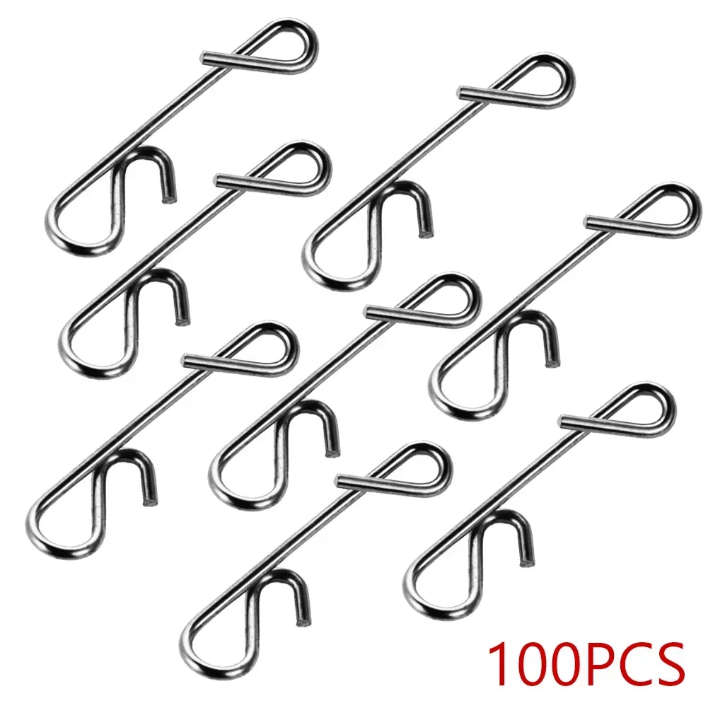 100pcs Fishing Swivel Snap Fast S M L XL XXL Size Snap Connector Knotless Stainless Steel Swivels High Quality