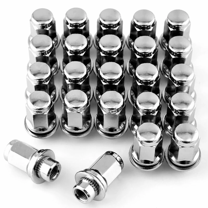 Set Of 24 Nuts Lugs Taller Chrome Wheel Nut (LUG) 90084-94002 For Toyota Tacoma 4 Runner Lexus