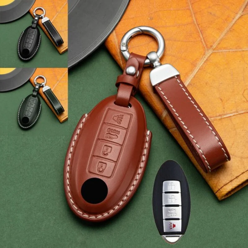 a-本革車のキーフォブケースカバー-日産ムラーノ-パスファインダー-タイタン-マキシマ用