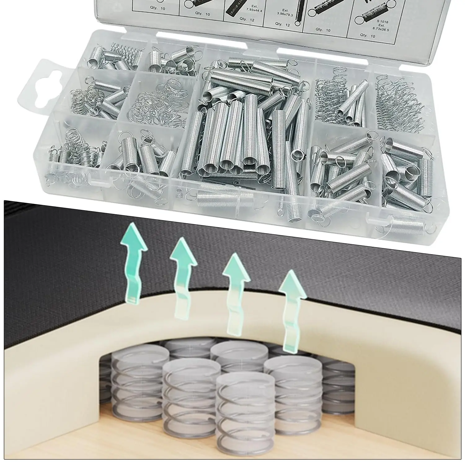 200 قطعة من نوابض الضغط والتوتر المصنوعة من الفولاذ المقاوم للصدأ - 20 مقاسًا متنوعًا للإصلاحات/المشروعات الميكانيكية/الحرف اليدوية #3