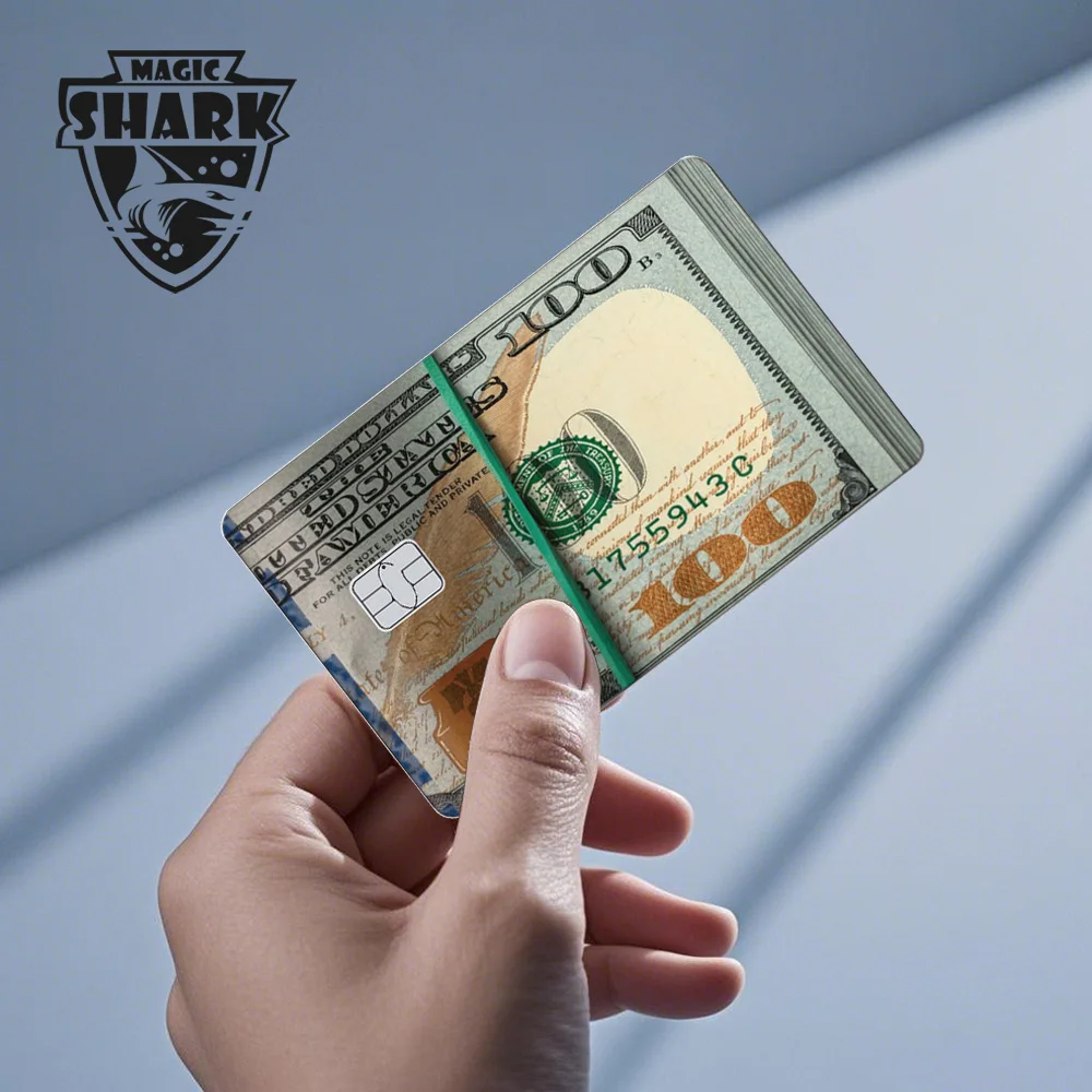 Magischer Hai Lustiger Fußball Geld Meme Totenkopf Einkaufs-3M Wasserdichter Aufkleber-Film für Debit Metro Kreditkarten Vorderseite – Detail 8