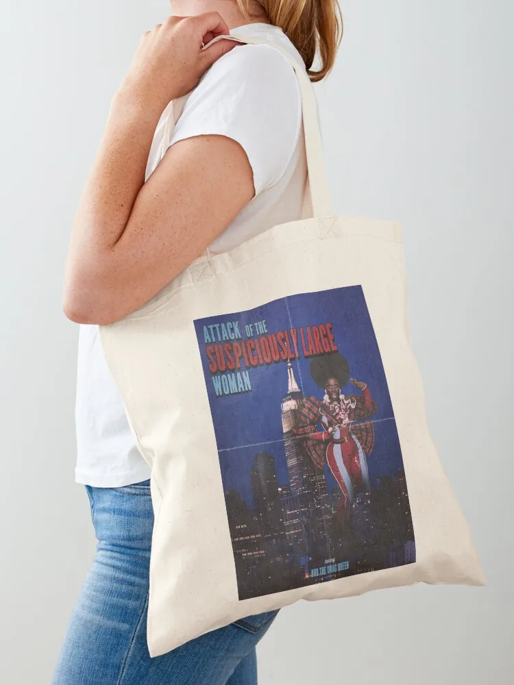 

Attack of the Suspiciously Large Woman Tote Bag Shopper bag Handbags eco bag folding shopping logo