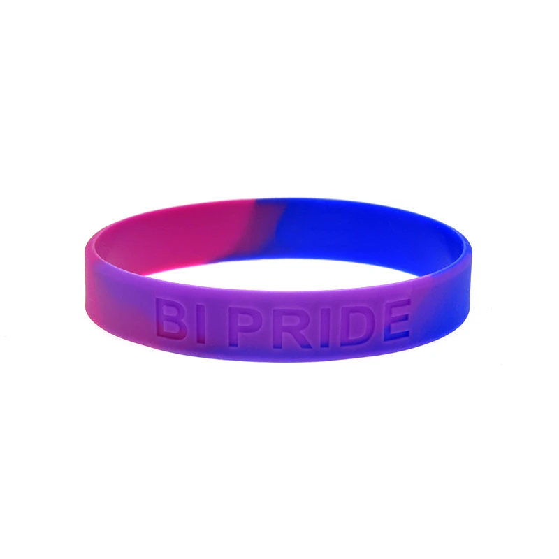 1 PC Subsection Color Pink Purple And Blue Pride Silicone Bracelet New Stylish Bangle