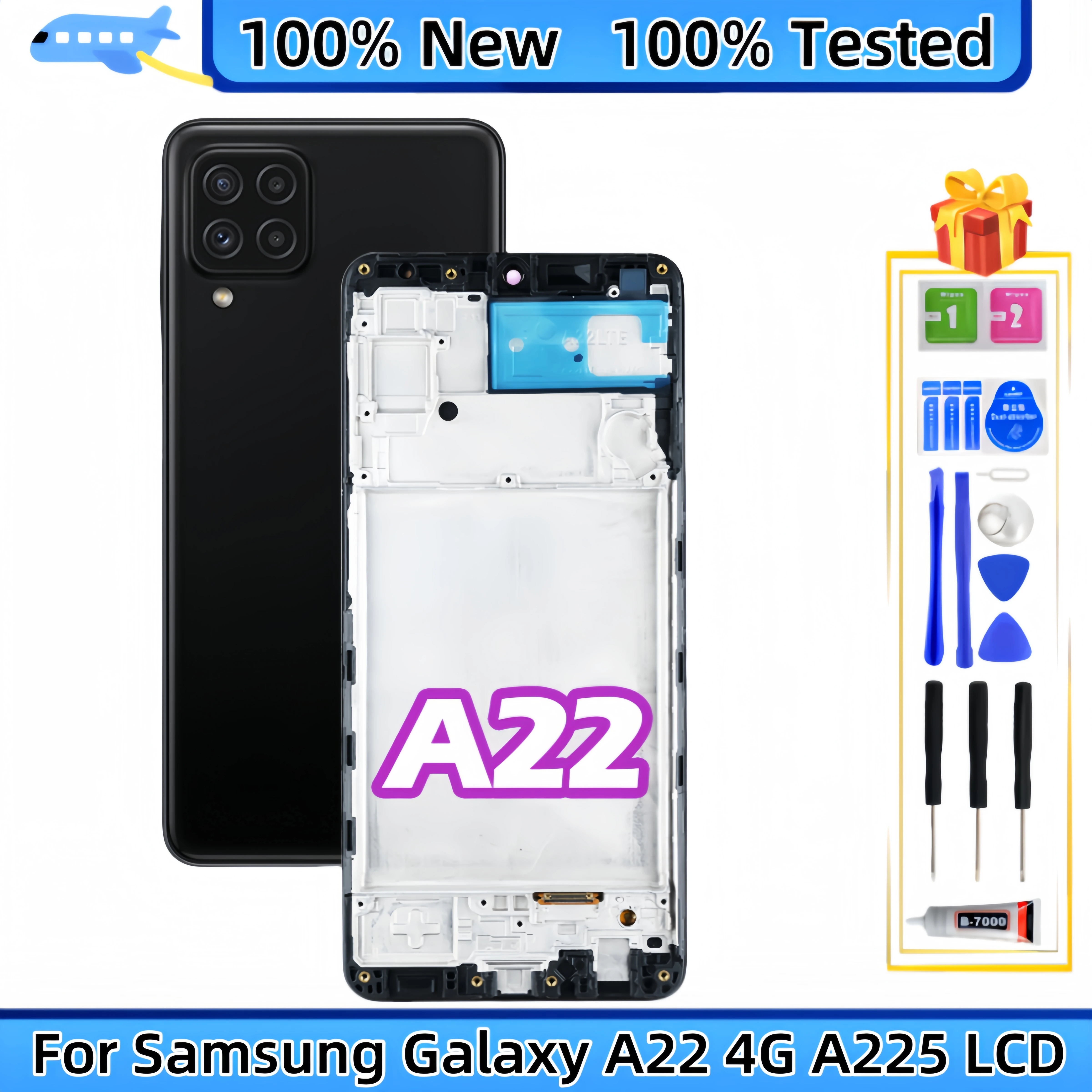 For Samsung Galaxy A22 A225 SM-A225F SM-A225M SM-A225M/N LCD Display Touch Screen Digitizer Assembly Replacement