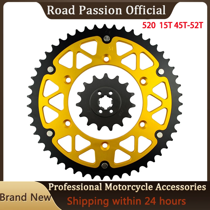 

520 Motorcycle 45T~52T 15T Front & Rear Sprocket For SUZUKI TS200 TS200R TS200P TS200M TS200N TS200K TS200L 1989-1994 TS 200