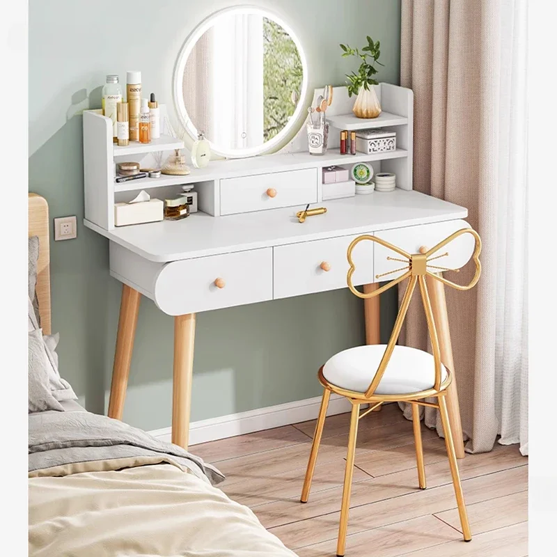 Nordic Man-made Board Dressing Table for Bedroom Small Desk with Drawer Dresser Light Luxury Simple Design Dressers