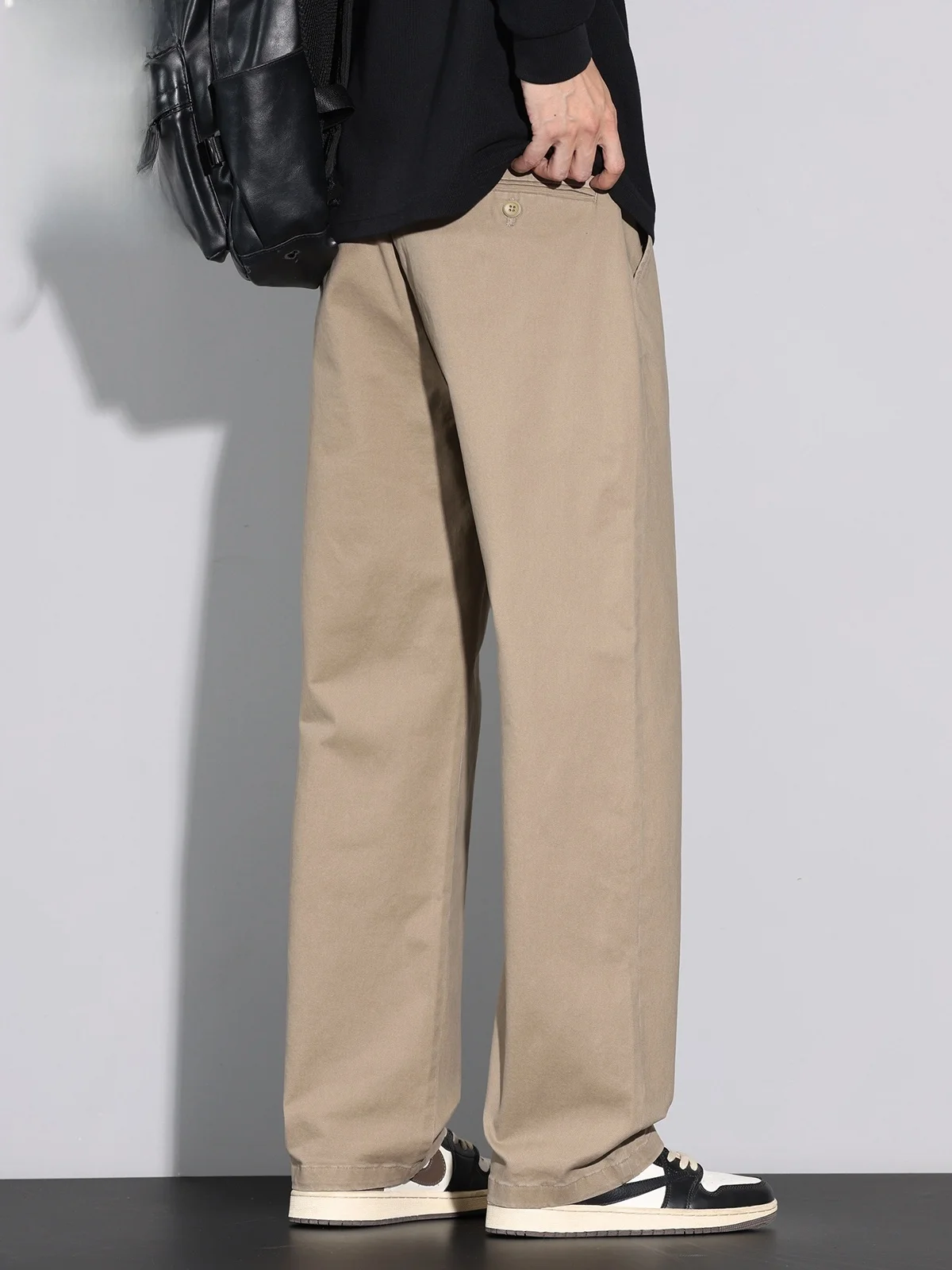 

Мужские повседневные свободные брюки прямого кроя, весна 2026, модные широкие длинные брюки, молодежные, стильные