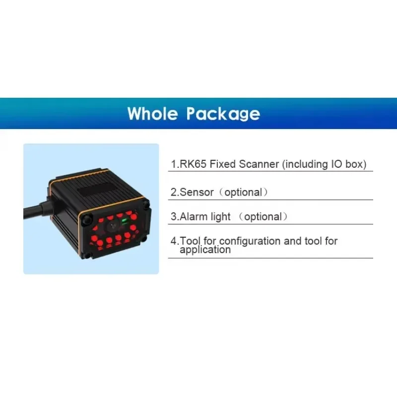 Pembaca Kode Batang 2D USB Ethernet Industri dengan Pemasangan Tetap, Pembaca Kode QR Proyeksi