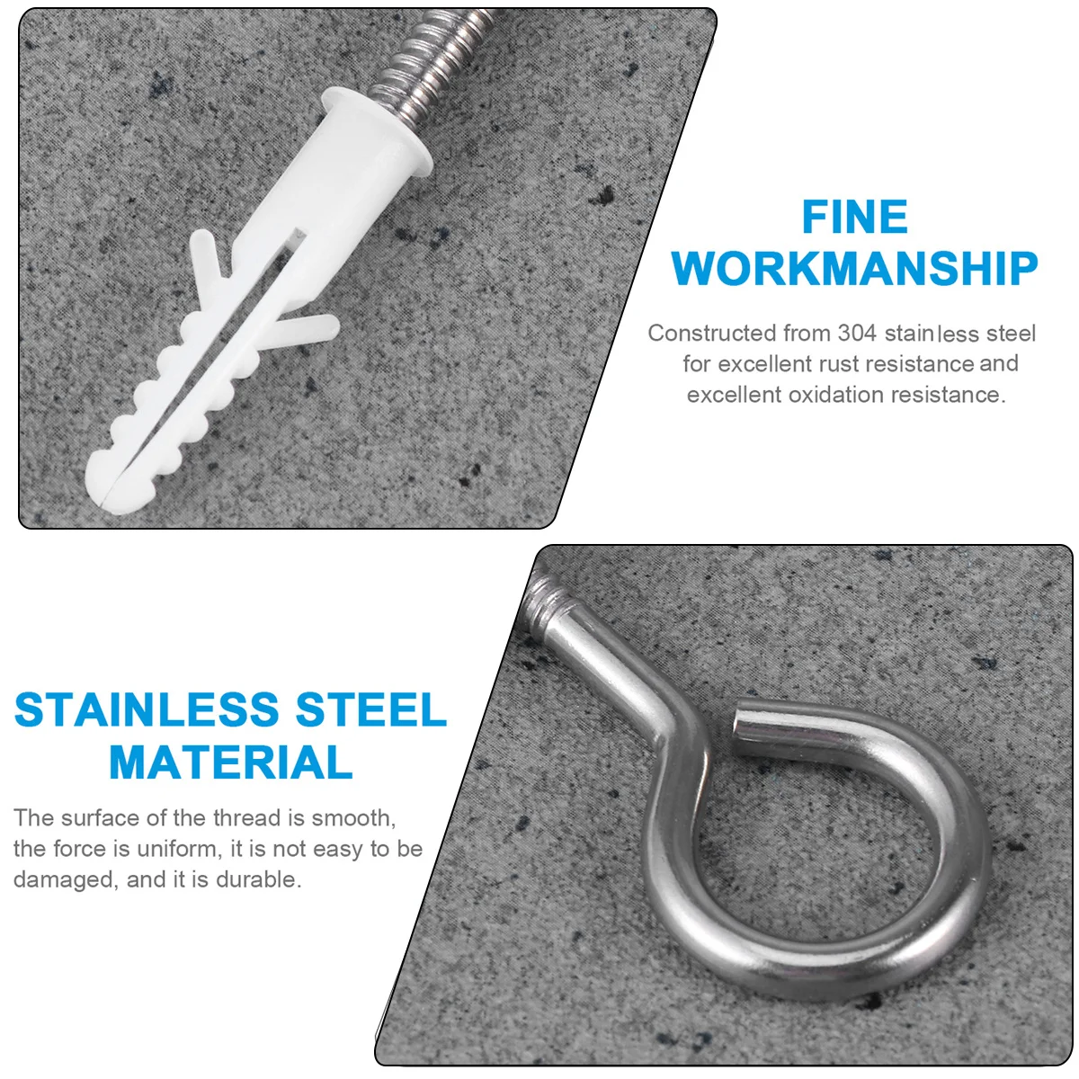 

10pcs Stainless Steel Eye Bolt 70Mm Long Thread Self Tapping Screw For Marine Outdoor Use Ring Hook Fastener Hardware Screw