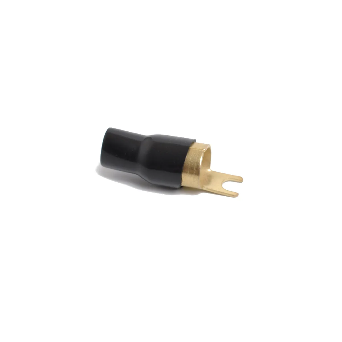 1Pair 0Ga Gold Plated Copper Fork Terminals Crimp Connectors Superior Electrical Contact for Power Ground Wire Audio Setup