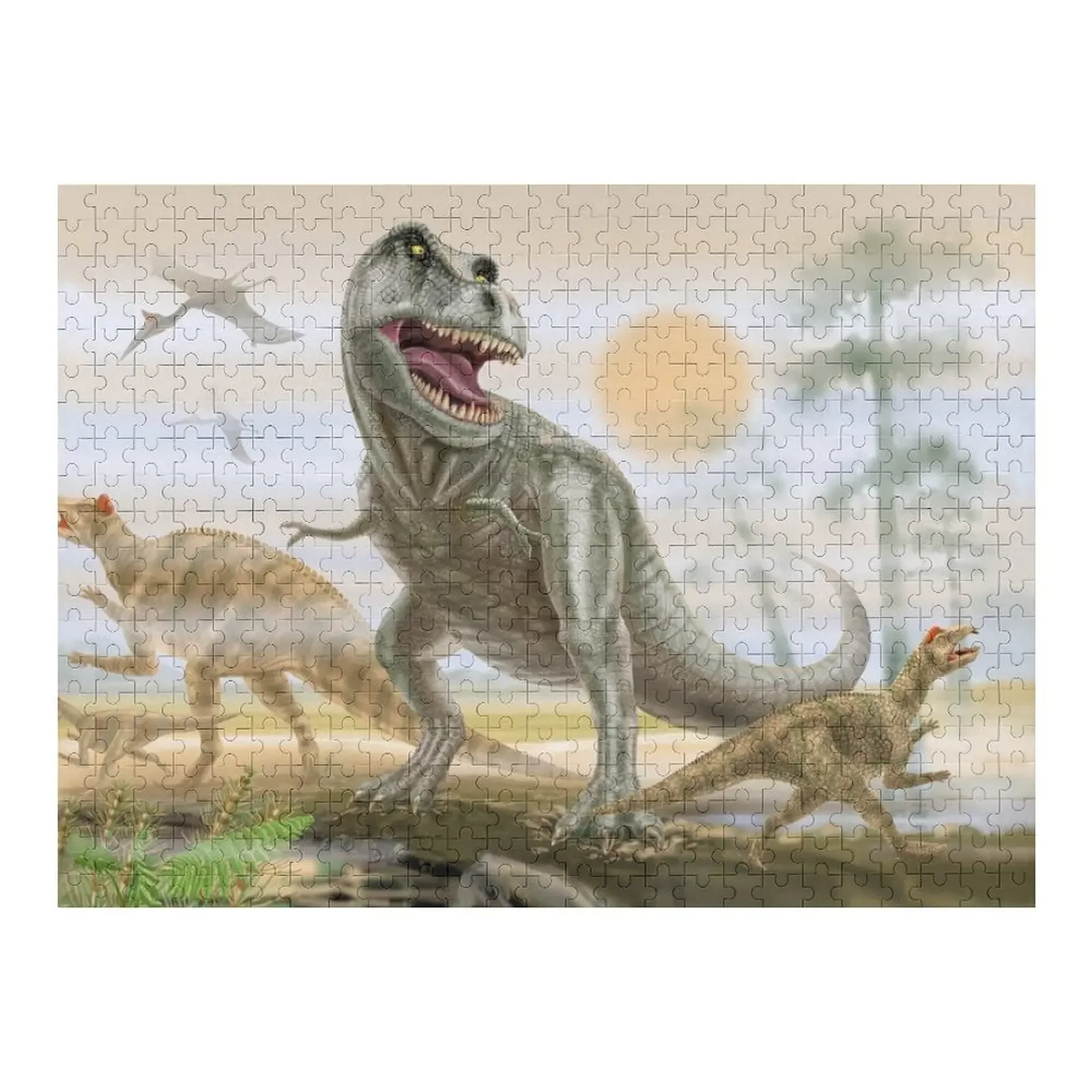 Puzzle Tyrannosaurus Rex - Personalizowany Prezent dla Małżeństwa, Personalizowane Prezenty, Puzzle dla Dzieci z Możliwością Personalizacji