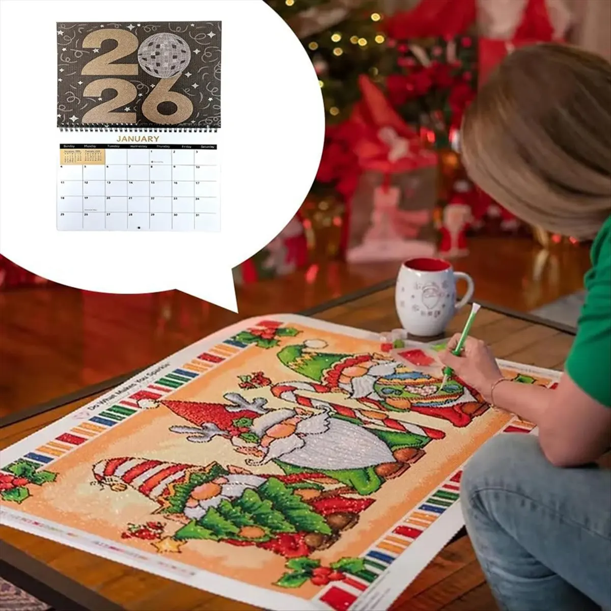 A67T NEW 2026 Wall Calendar Painting Kit - DIY Art Calendar 2026, for Home Decoration Gifts(1PC)