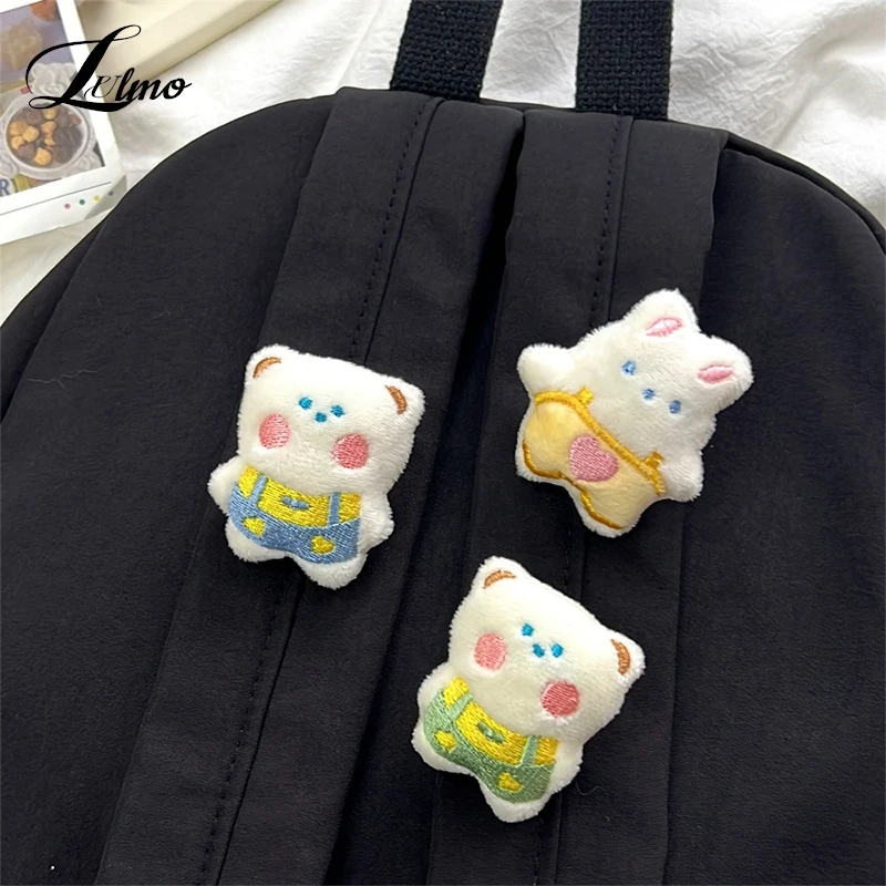 Cute Cartoon Animal Brooches Chick Bear Rabbit Panda Plush Doll Personality Backpack Clothes Lapel Pin Decorative Accessories