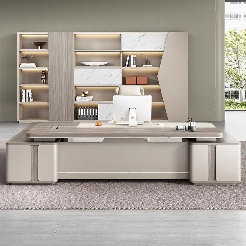Manager Drawers Executive Office Desk White Modern Large Cheap Computer Desk Study Adjustable Bureau Tafel Work Station Table