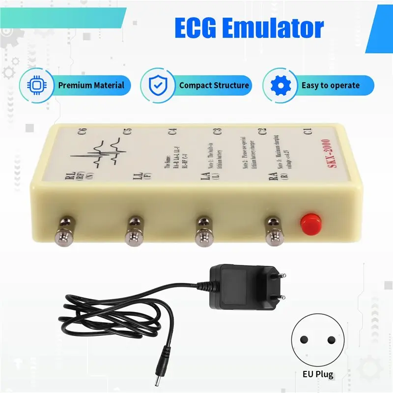 AA08-SKX-2000A ECG Signal Generator ECG Emulator For Electrocardiogram Simulations Simulation Instrument EU PLUG