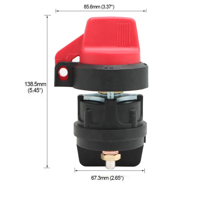 Black/Red 300 Amp Master Disconnect Switch Knob Type Cut Off Switch Anti-leakage Master Disconnect or RV ATV UTV