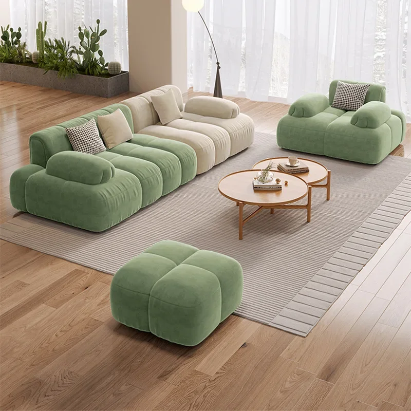 Sala de estar moderna e simples, sofá de tecido para arranhar gatos, apartamento pequeno, sofá italiano combinando com cores para três pessoas