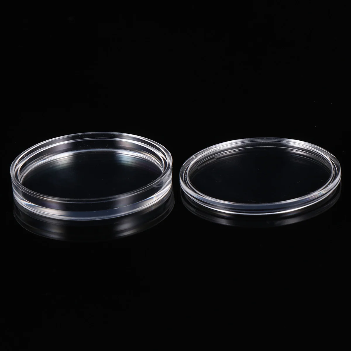 Round Coin coleção caixa protetora, caixa plástica transparente, 10pcs