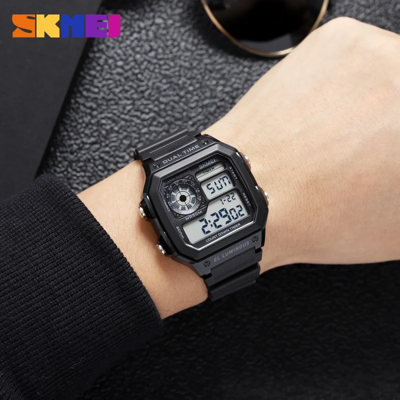 SKMEI 1998 Multifunction Sport Watch for Men Waterproof Japan Digital Movement Countdown Mens Wristwatch Clock Reloj Hombre 1335