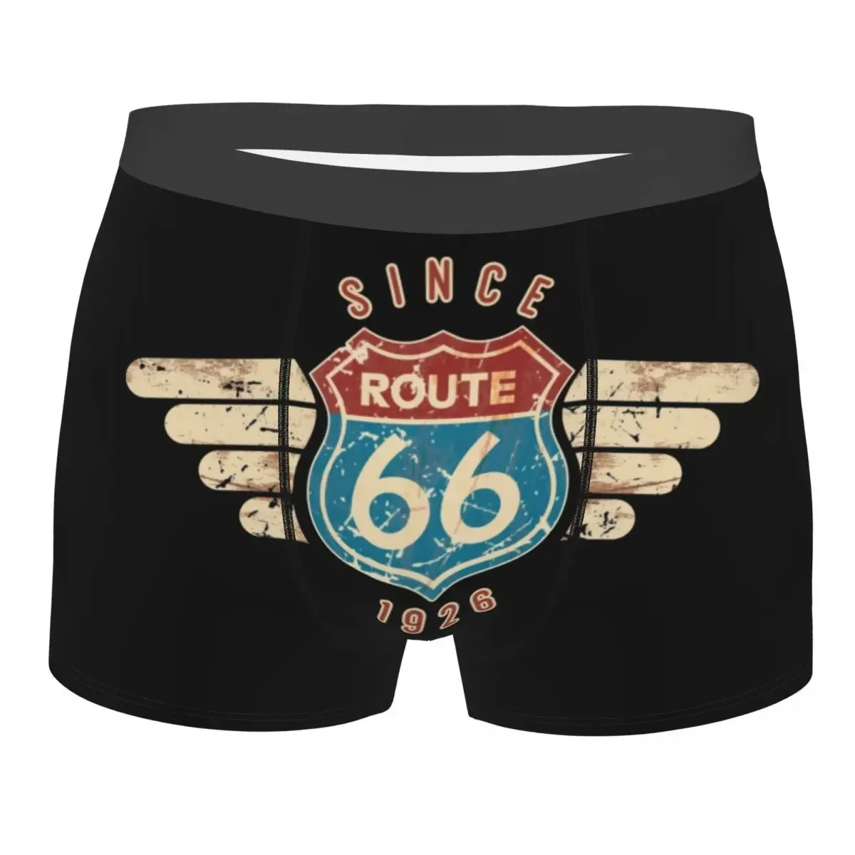 

Мужское нижнее белье с надписью Route 66 с 1926 года, мужские боксеры с принтом на заказ для мам, дорожные боксеры, мягкое нижнее белье