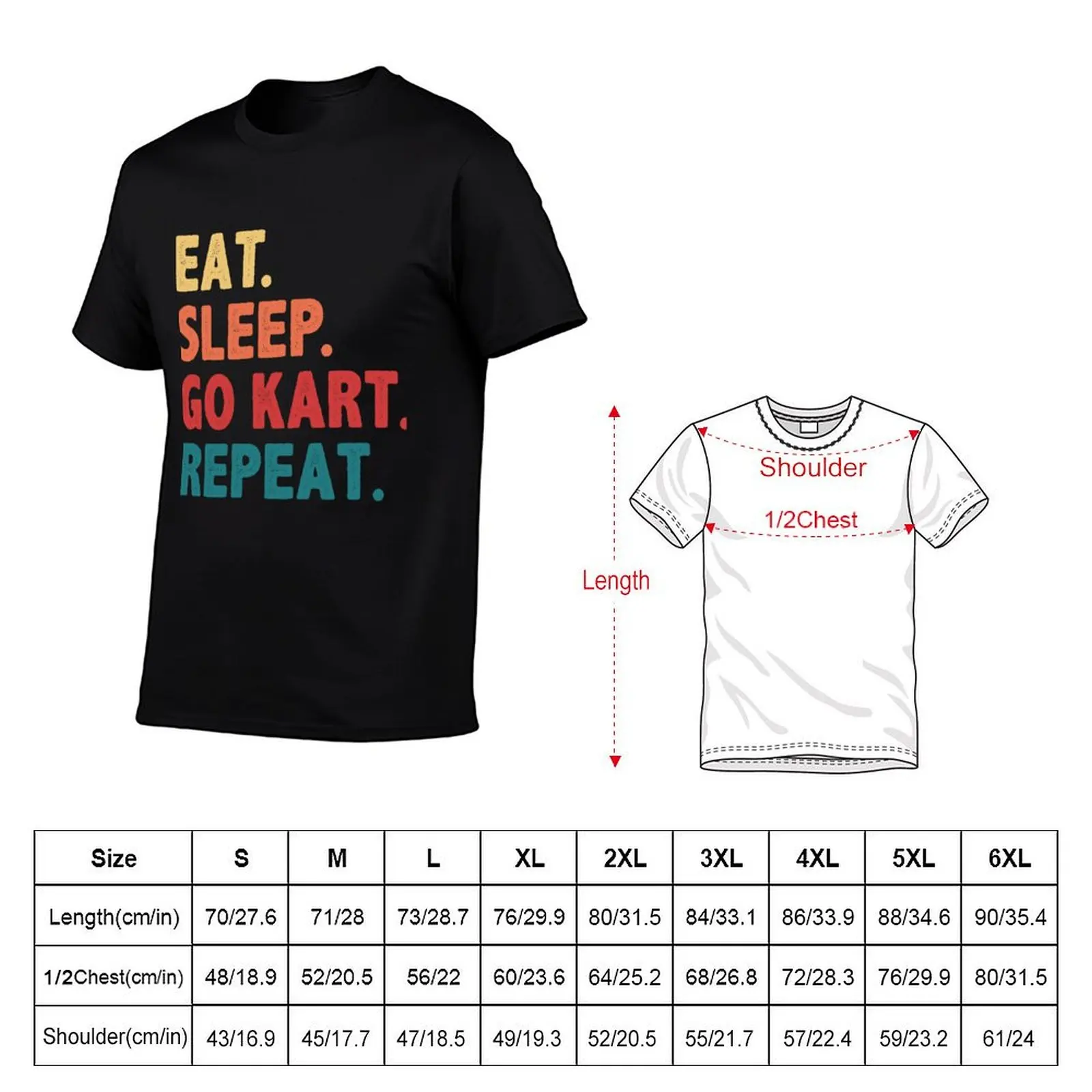 Eat Sleep Go Kart Repeat Funny Go Kart Racing T-Shirt man t shirt graphic anime tshirt T-shirt