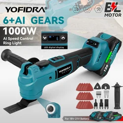 YOFIDRA 1000W Oscillating Multi Function Tool Electric Saw Trimmer Cutting Sanding DIY Power Tool For Makita 18V Battery Pin