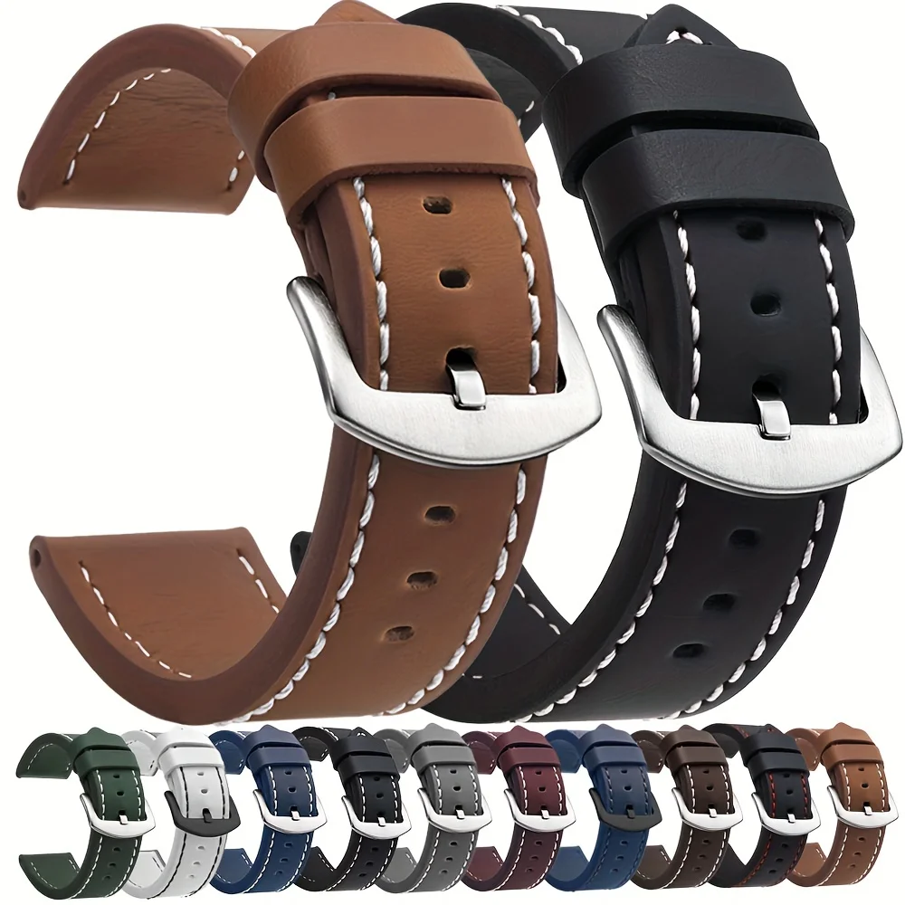 20 22mm Vintage Lederarmband für Samsung Galaxy Watch 7/6/5/4 40 44mm Active 2 Armband für Huawei Watch GT2 46/42mm