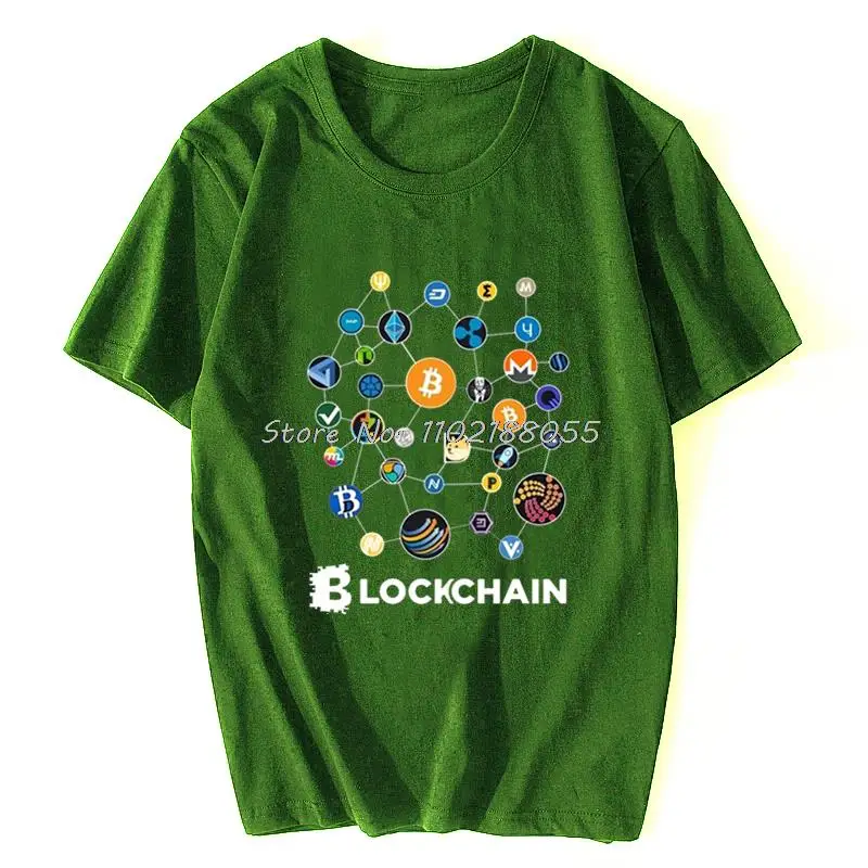 Blockchain BitCoin Litecoin Ripple Ethereum Cryptocurrency T Shirt Women Men Novelty T-shirt Cotton Tees Streetwear Oversize