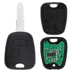 433MHz 2 Buttons Uncut Flip Car Key Fob Keyless Entry Remote Replacement Fit for Peugeot 206 /306/405 Models 2007-2017 ID46 Chip